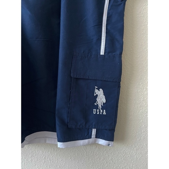U.S Polo Assn Blue and White Swim Trunks - Picture 7 of 8